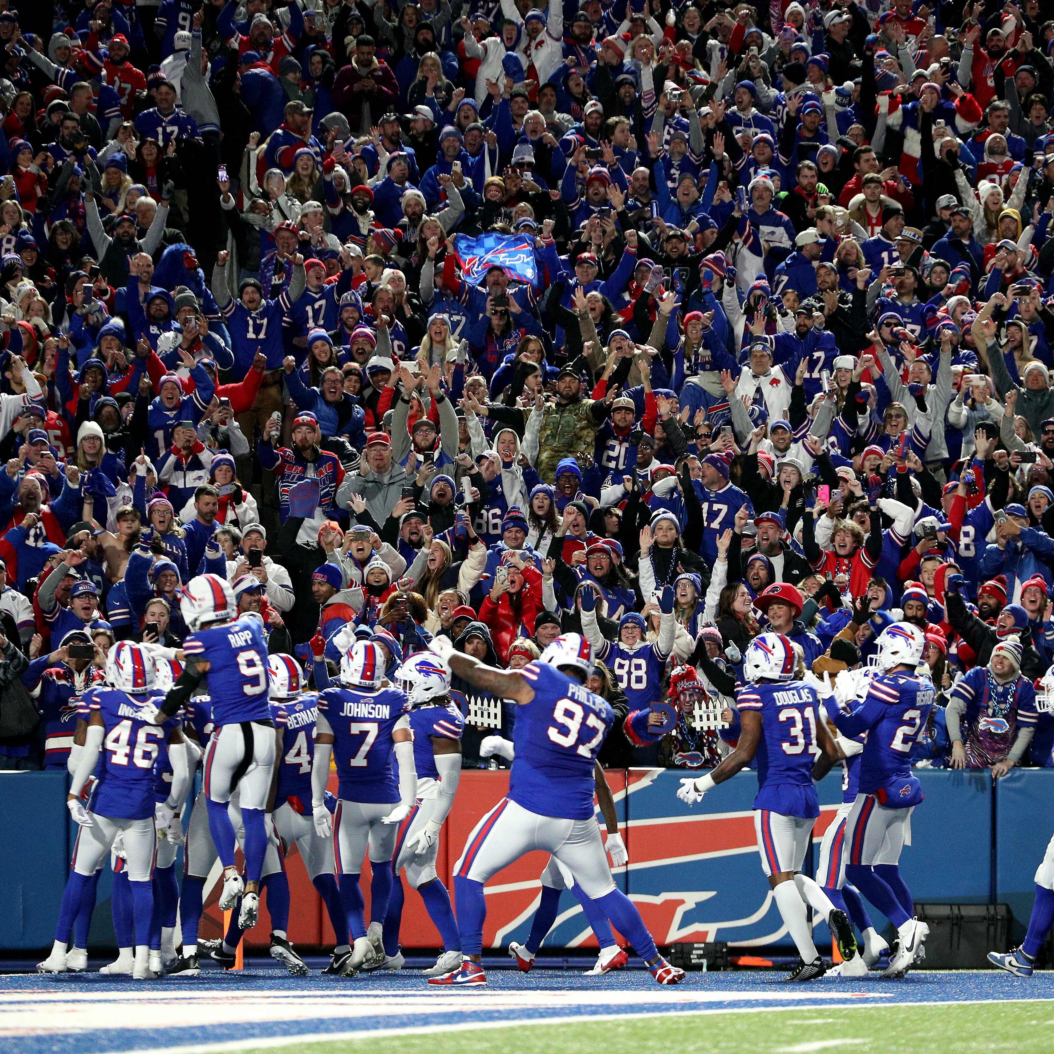 Bills fans ahead of Sunday's Bills-Chiefs matchup in Orchard Park