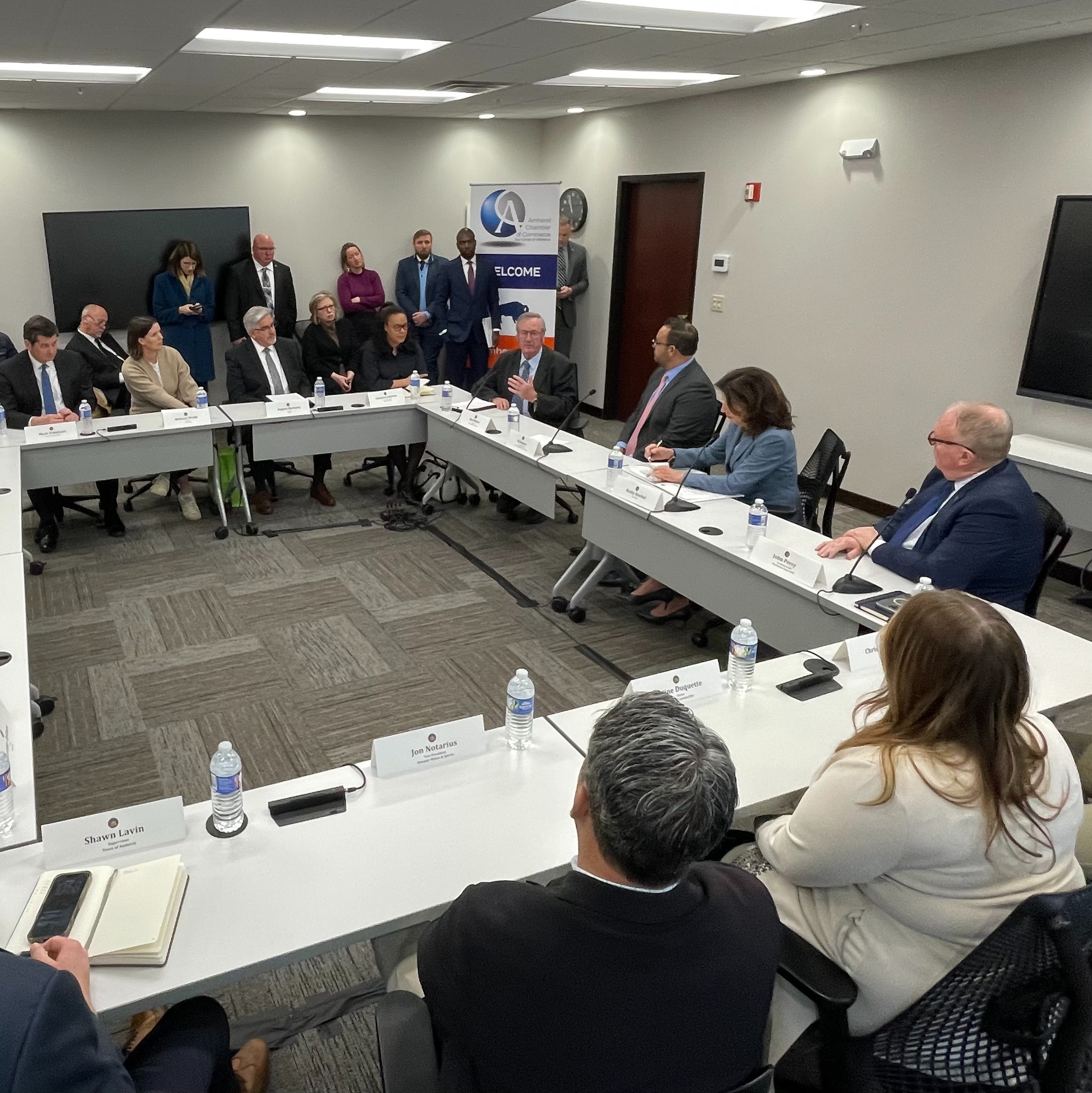 New York Gov. Kathy Hochul hosts a roundtable discussion with local businesses and elected officials regarding the impacts of global tariffs on business episode artwork