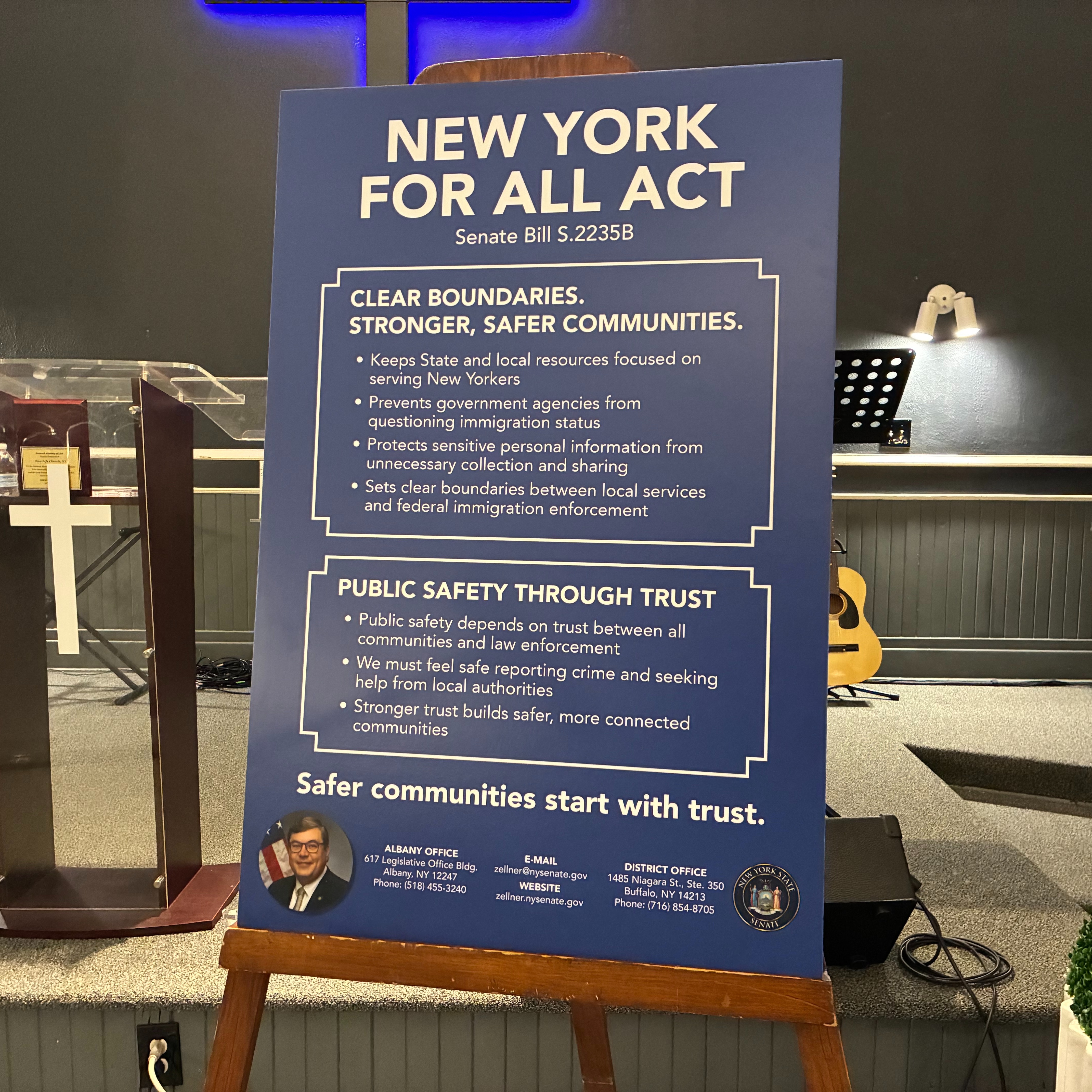 State Sen. Jeremy Zellner discuss a bill he is co-sponsoring, the New York for All Act (S2235B) episode artwork