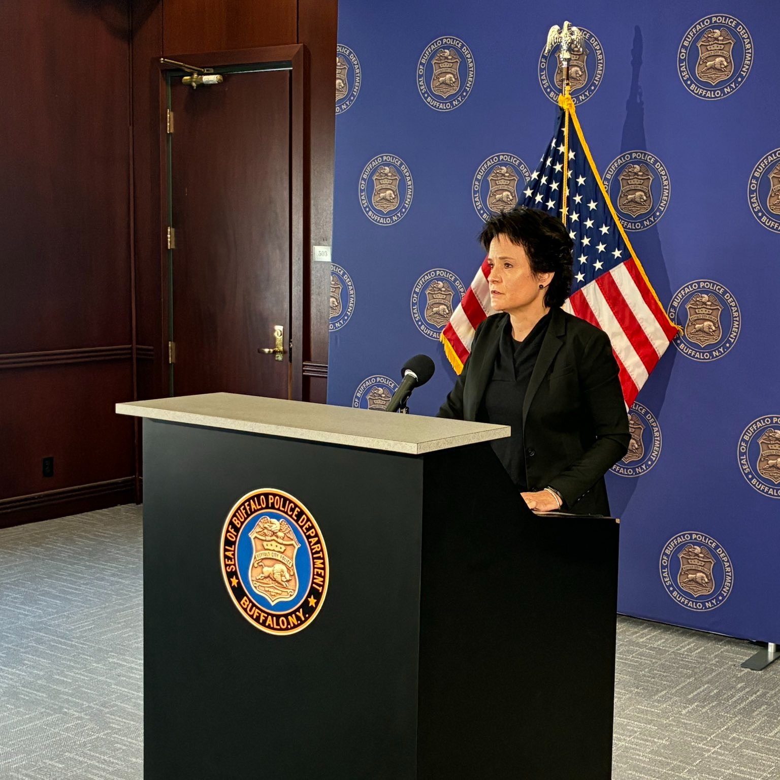 Buffalo Police Commissioner Erika Shields speaks on the release of body cam footage from Tuesday's officer-involved shooting on the city's East Side episode artwork