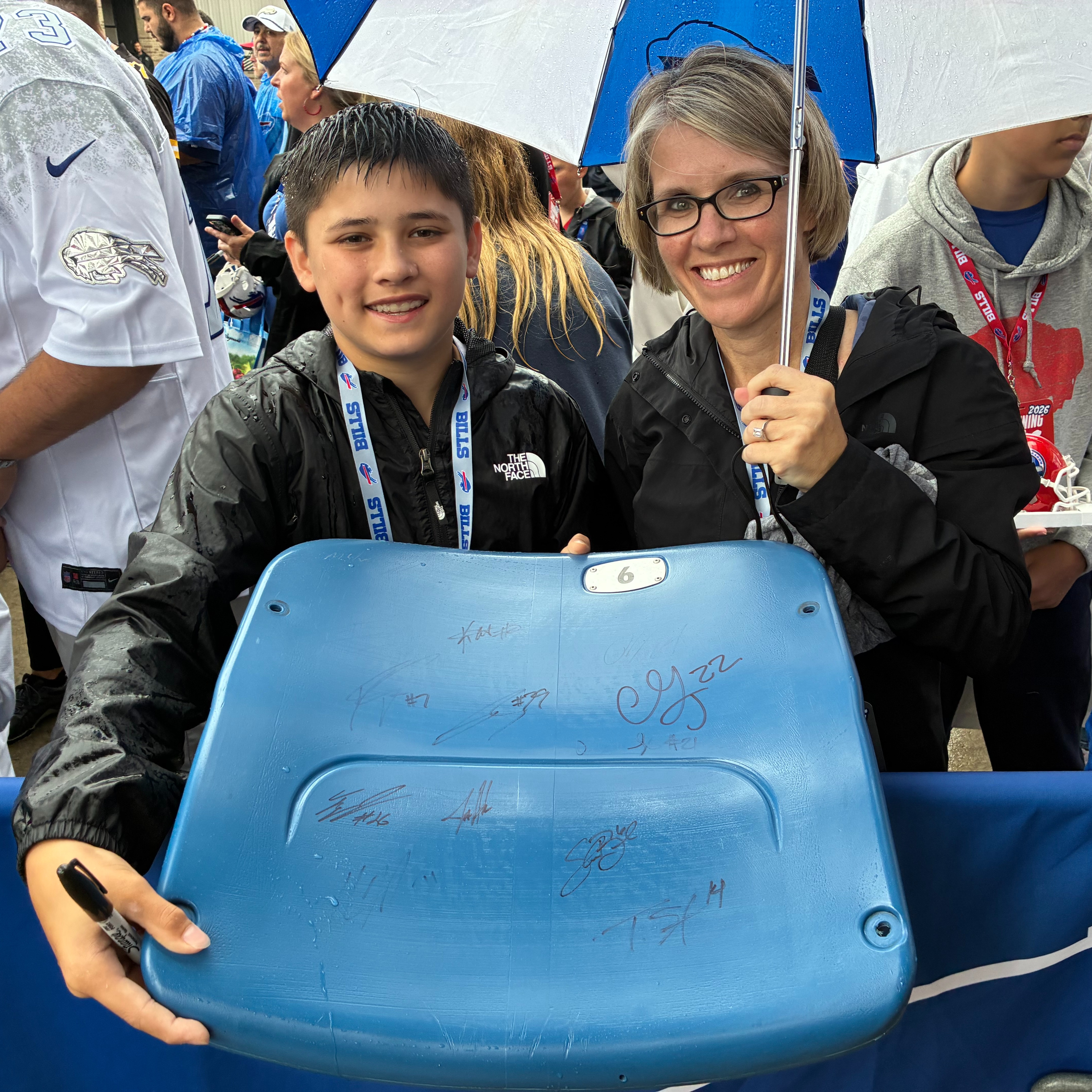 Bills fan Owen and his mom Kim from Clarence at Bills training camp at St. John Fisher University episode artwork