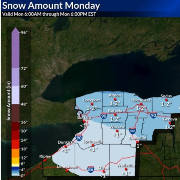 Quick burst of snow moves in for Monday morning commute