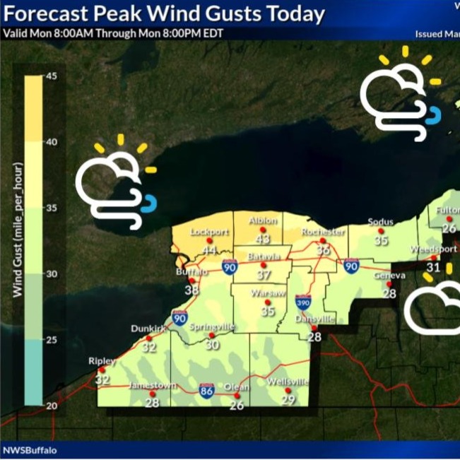 Highs to hit mid-upper 60's as another warmup hits WNY