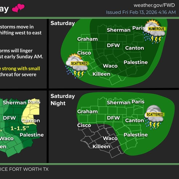 A stormy Valentine's Day ahead, isolated severe episode artwork