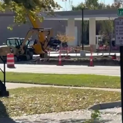 A gas line hit by a construction crew in Troy has authorities blocking area A gas line hit by a construction crew in Troy has authorities blocking area