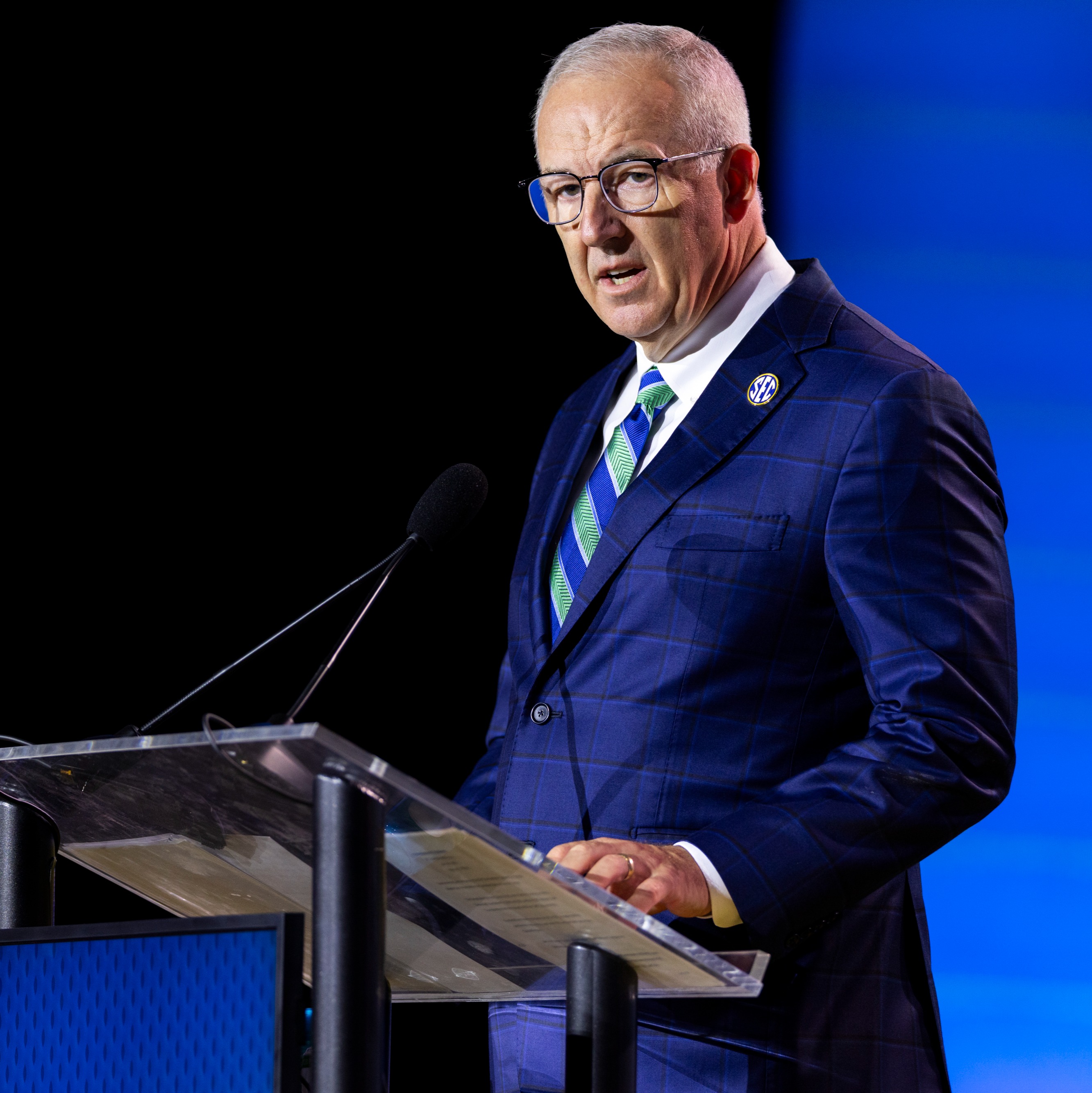 SEC Commissioner Greg Sankey addresses CFP expansion, officiating, and more episode artwork