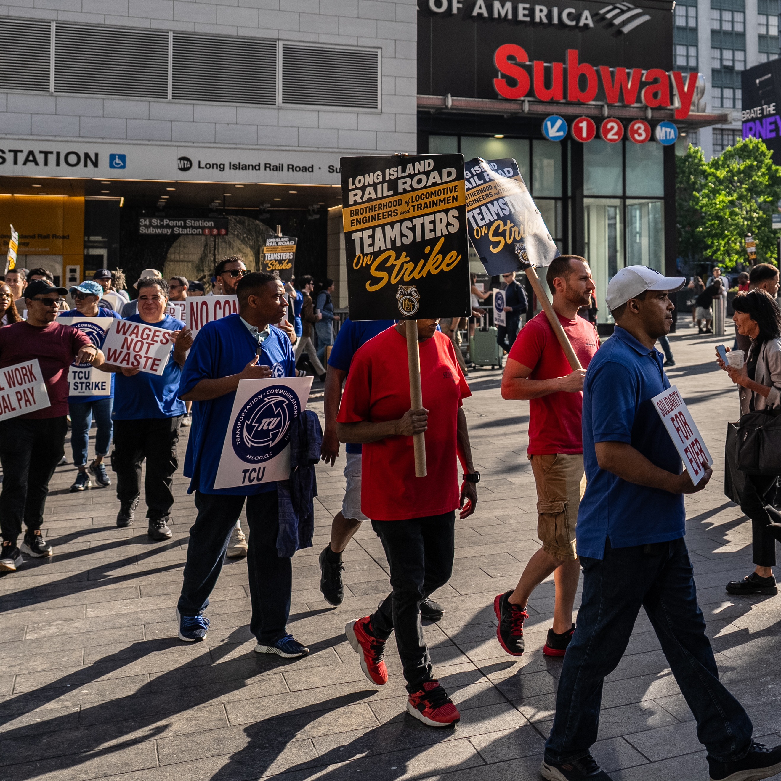 LIRR workers picket outside Penn Station on 3rd day of strike episode artwork