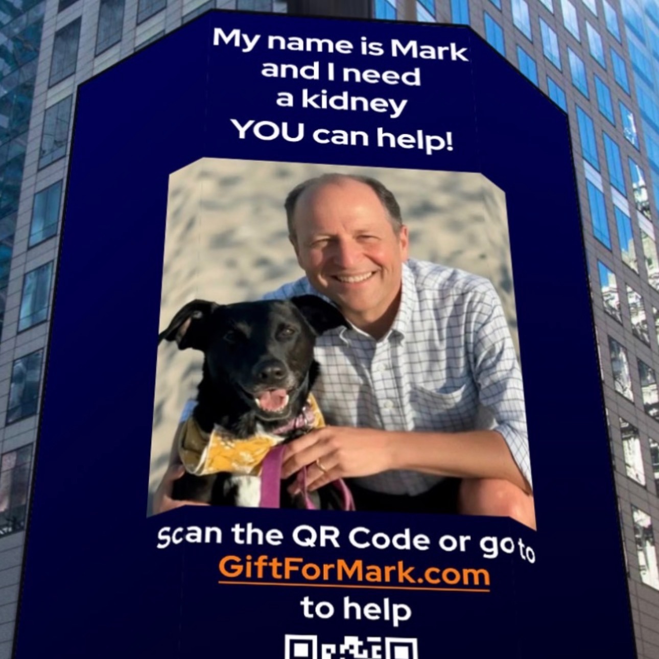 A NJ father's search for a kidney donor is now on a billboard in Times Square episode artwork