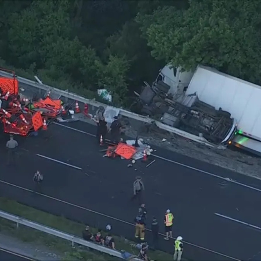 2 construction workers dead after tractor trailer slams into several cars in Chester County episode artwork