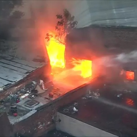 Firefighters battle two-alarm blaze at Kensington warehouse episode artwork