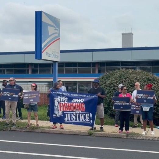 Philly postal workers rally to protect USPS from privatization, political attack episode artwork