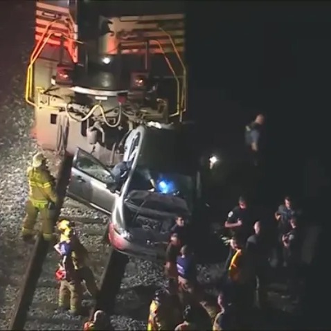 Freight train slams into car on Montco railroad tracks episode artwork