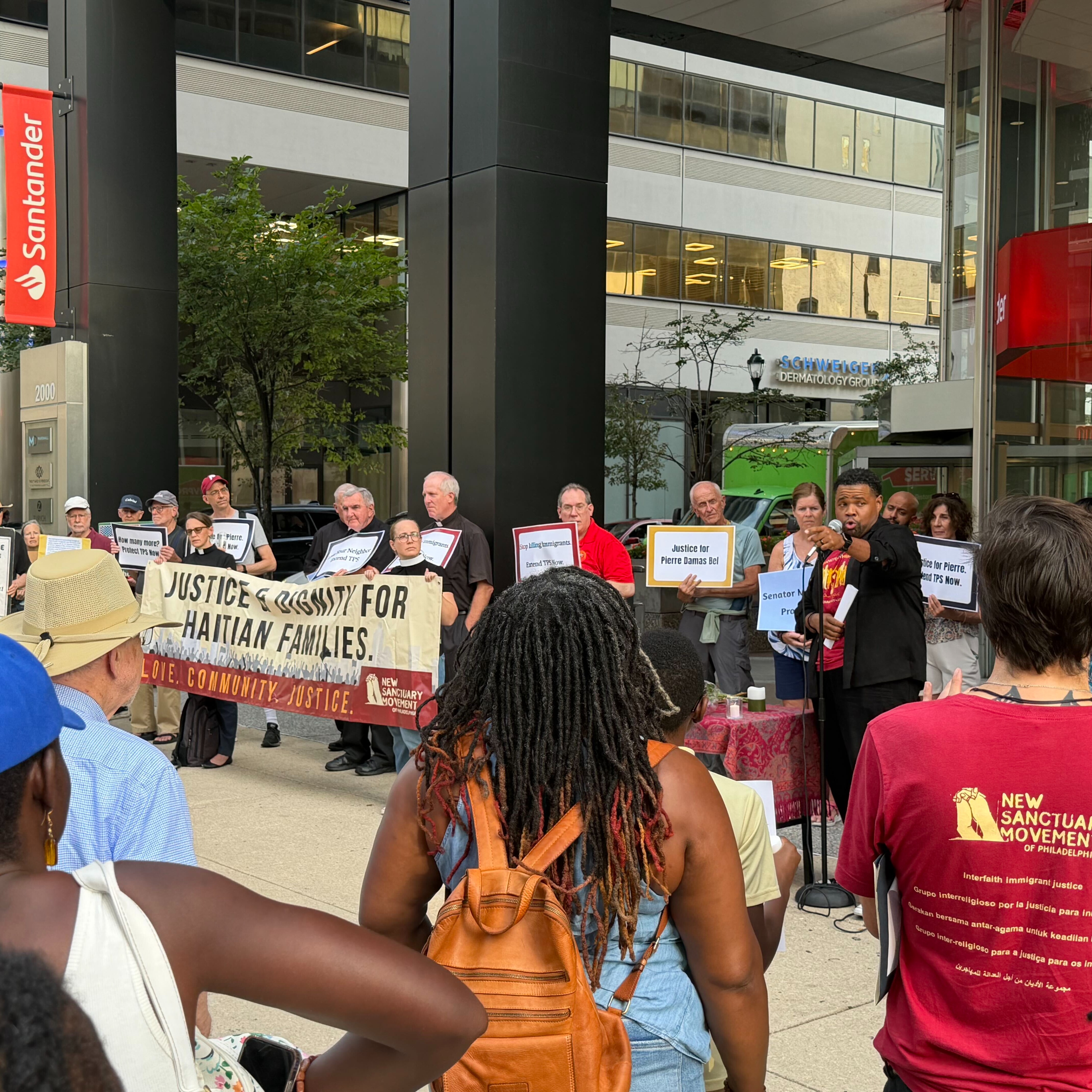 Protesters demand protections for Haitian immigrants after college student, humiliated by ICE ankle monitor, dies by suicide episode artwork