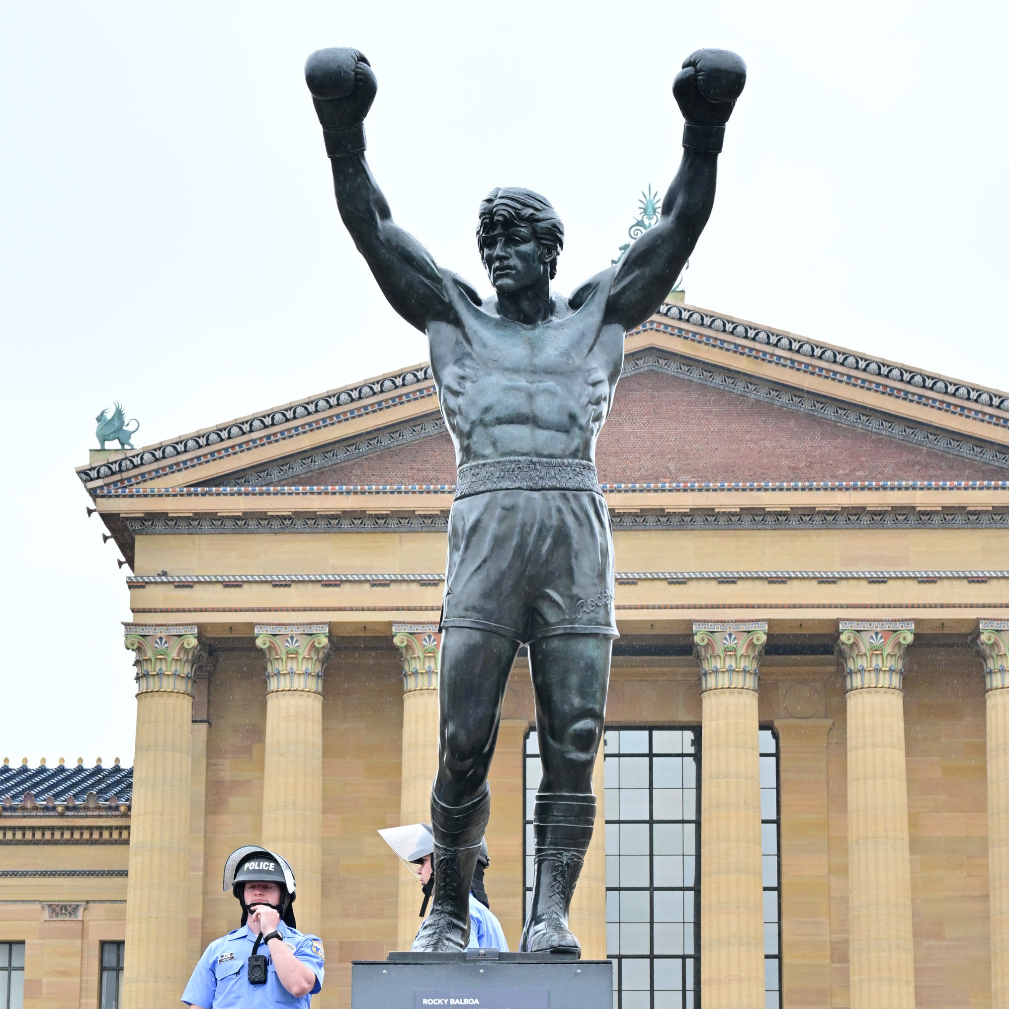 Work begins on Rocky statue's permanent place atop Art Museum steps episode artwork