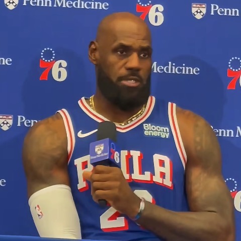 At first public appearance as a 76er, LeBron James says he’s highly motivated episode artwork