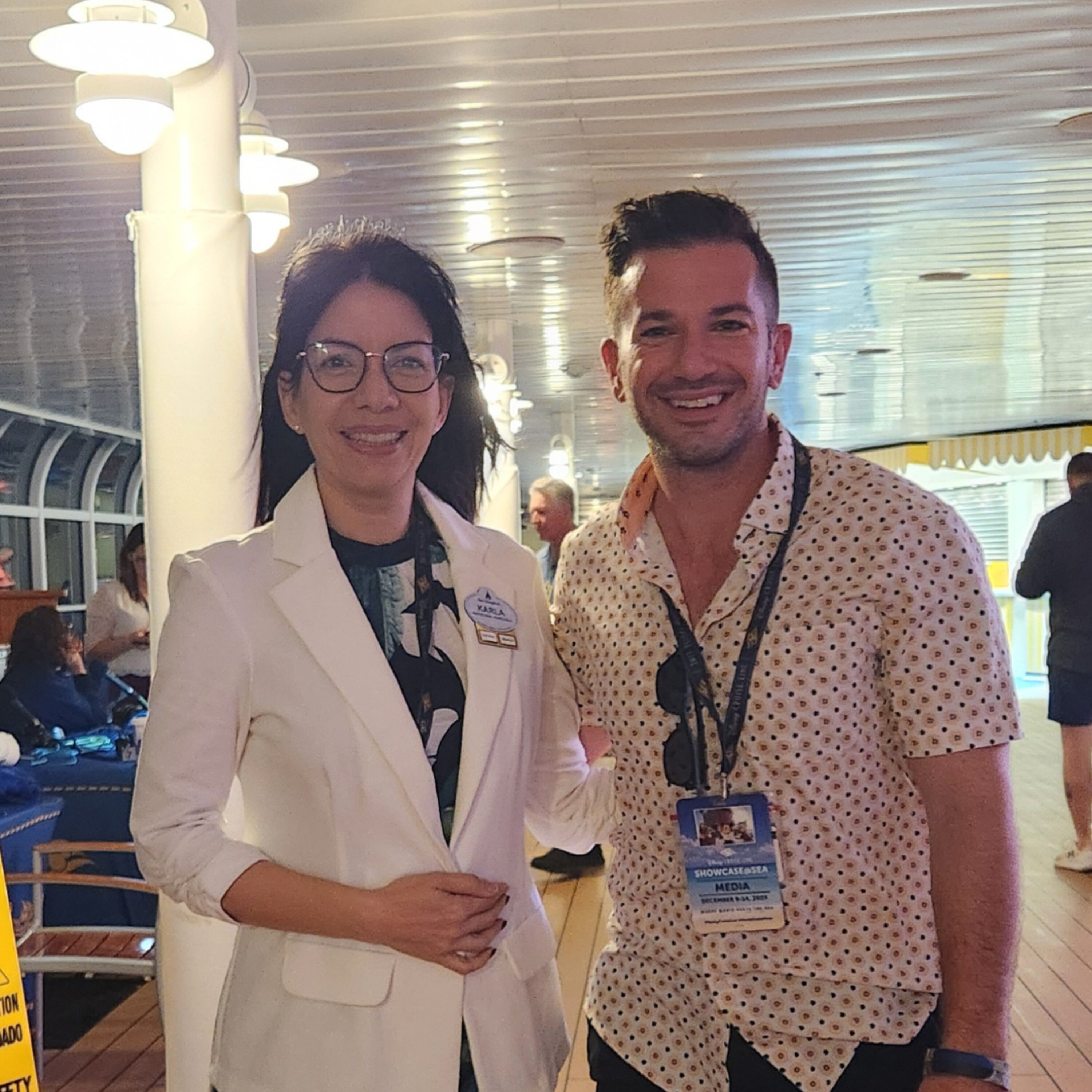 Bennett chats with Karla on Sailing with Character Aboard Disney Dream episode artwork