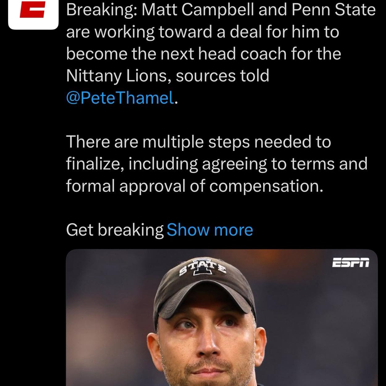 Matt Campbell To PSU? episode artwork