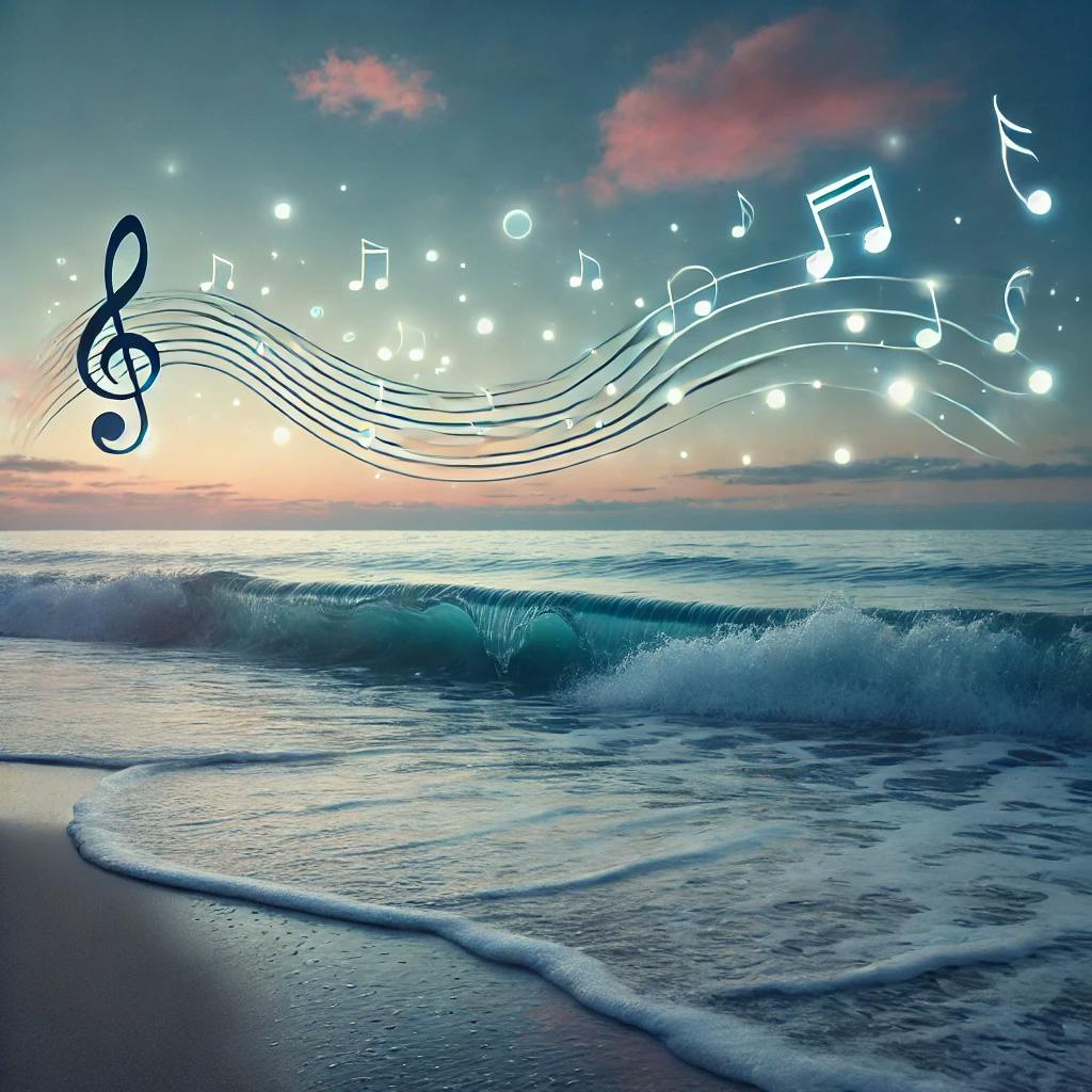 😴🌊🎵 OCEAN Sounds Mixed with Soft NOTES, Natural Solution for INSOMNIA
