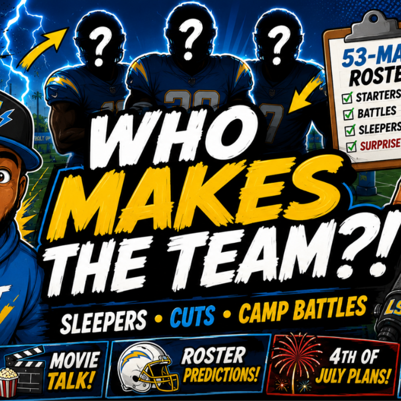 Chargers Training Camp Sleepers, Roster Battles & Freestyle Friday Chaos episode artwork