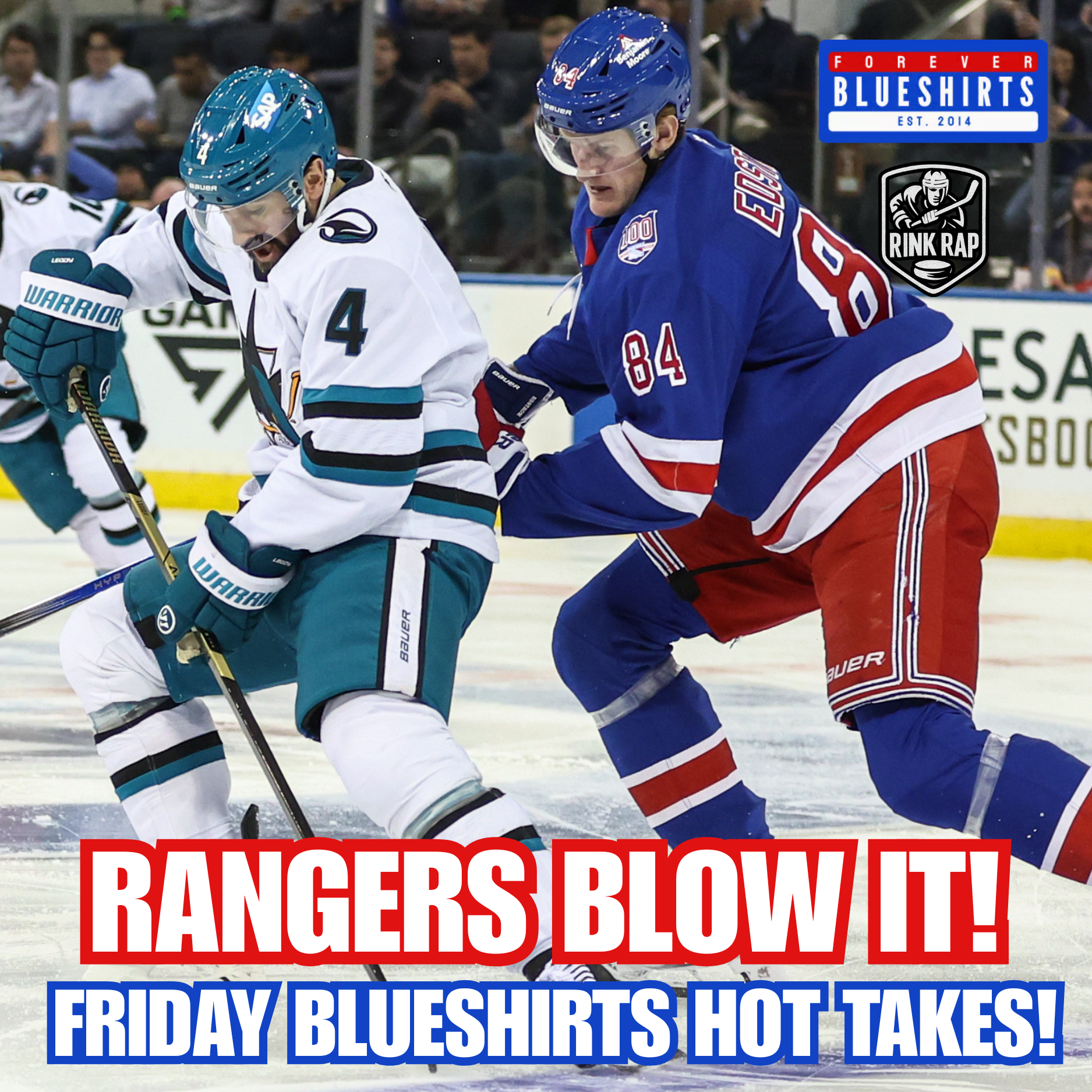 [FULL SHOW] HOT TAKES: Rangers CHOKE vs Sharks! Rempe Hurt in Fight! episode artwork