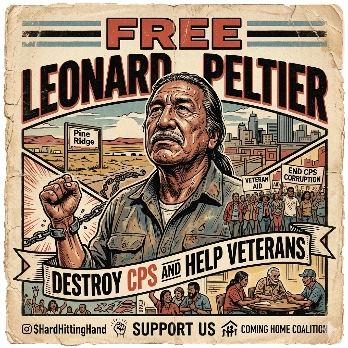 Free Leonard Peltier, Destroy CPS and lets help our homeless Veterans episode artwork