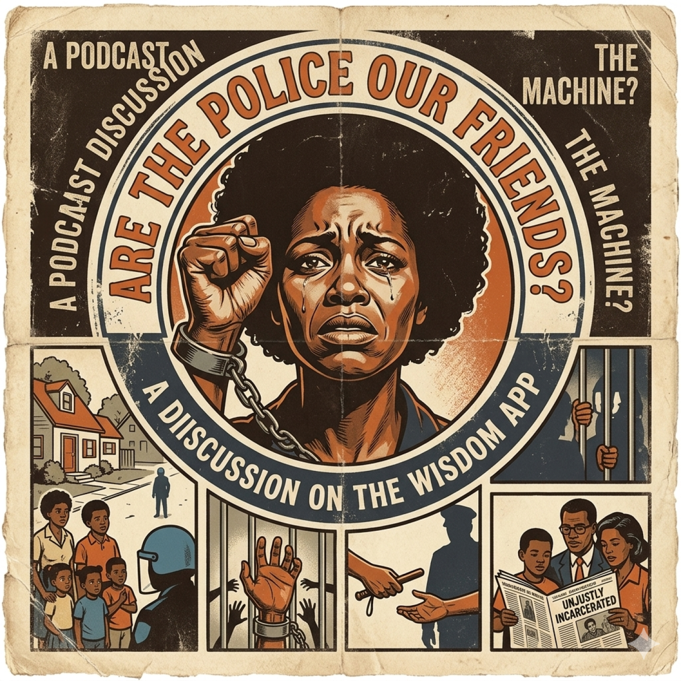 Are the police our friends? A discussion on the wisdom app episode artwork