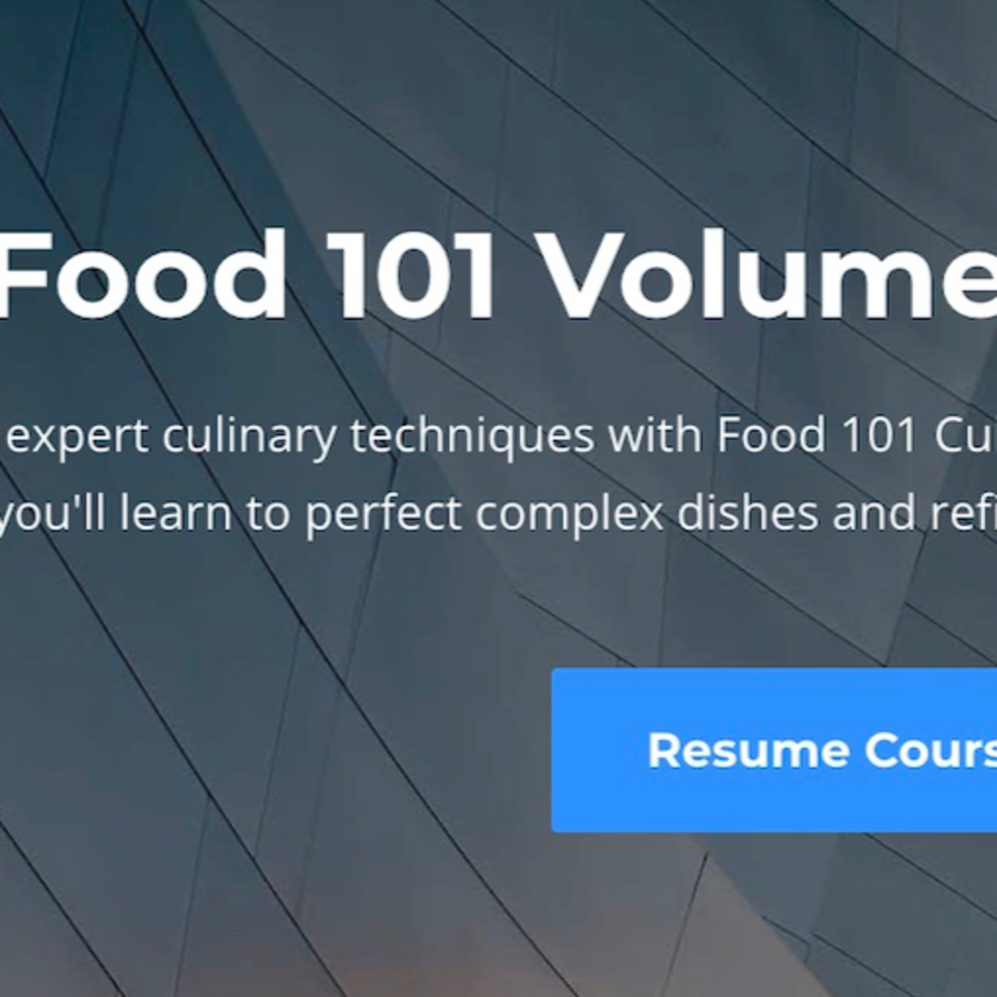 Dive into expert culinary techniques with Food 101 Culinary Course Volume 3: Principal, where you'll learn to perfect complex dishes and refine your gourmet cooking skills. episode artwork