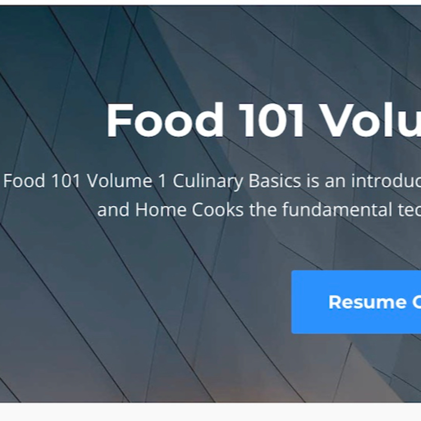 Food 101 Culinary Course Volume 1 Basics episode artwork