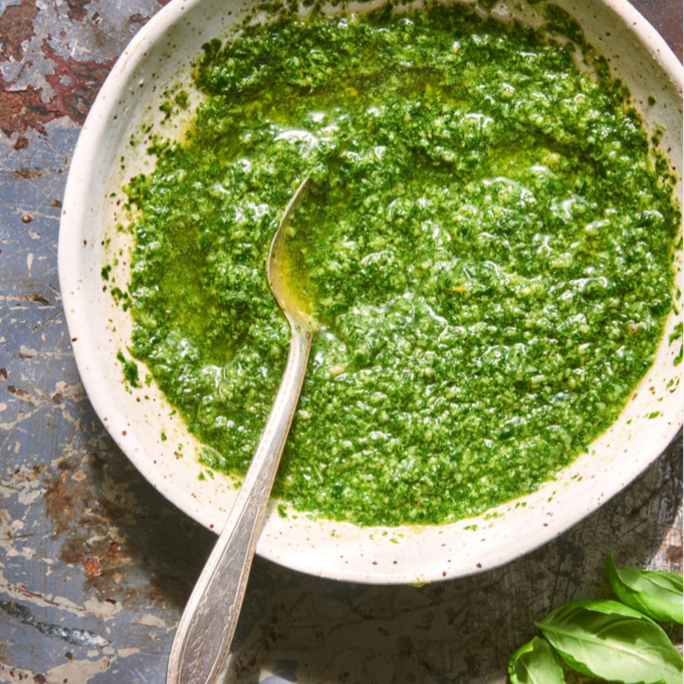 Pesto is a paste that traditionally consists of crushed garlic, European pine nuts, coarse salt, basil leaves, and hard cheese such as Parmesan or pecorino sardo episode artwork
