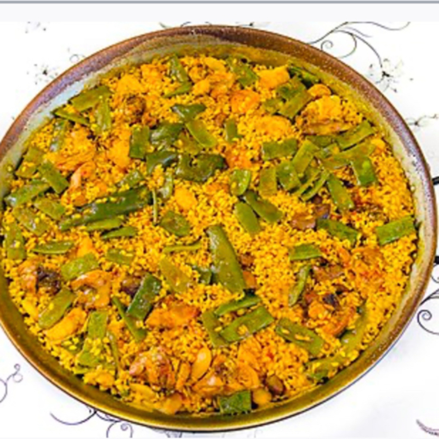 Paella is a rice dish originally from Valencia. episode artwork