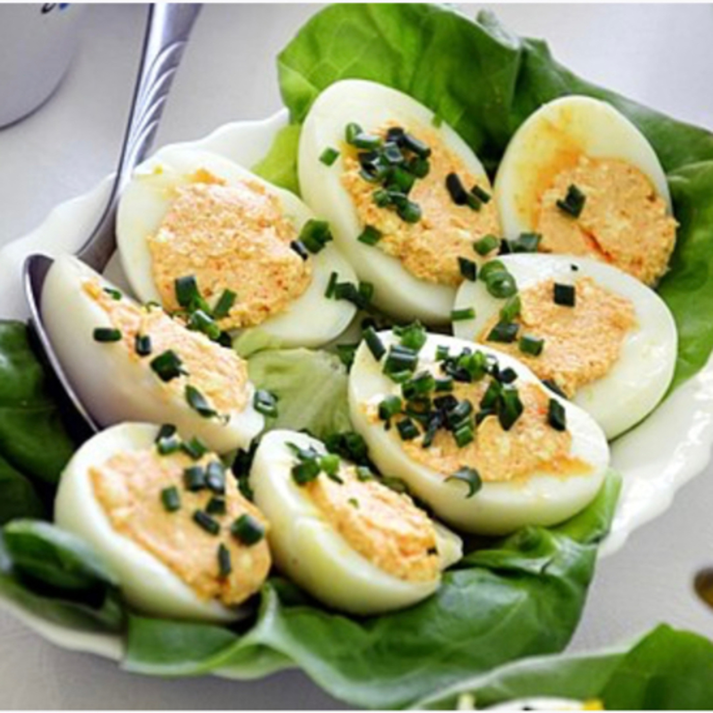 Deviled eggs are hard-boiled eggs that have been shelled, cut in half, episode artwork
