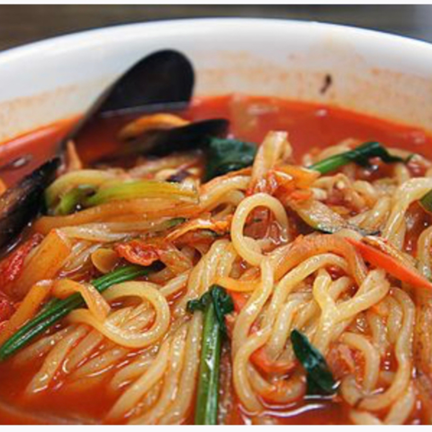 Jjamppong is Korean Chinese noodle soup with red spicy food or pork based broth flavoured episode artwork