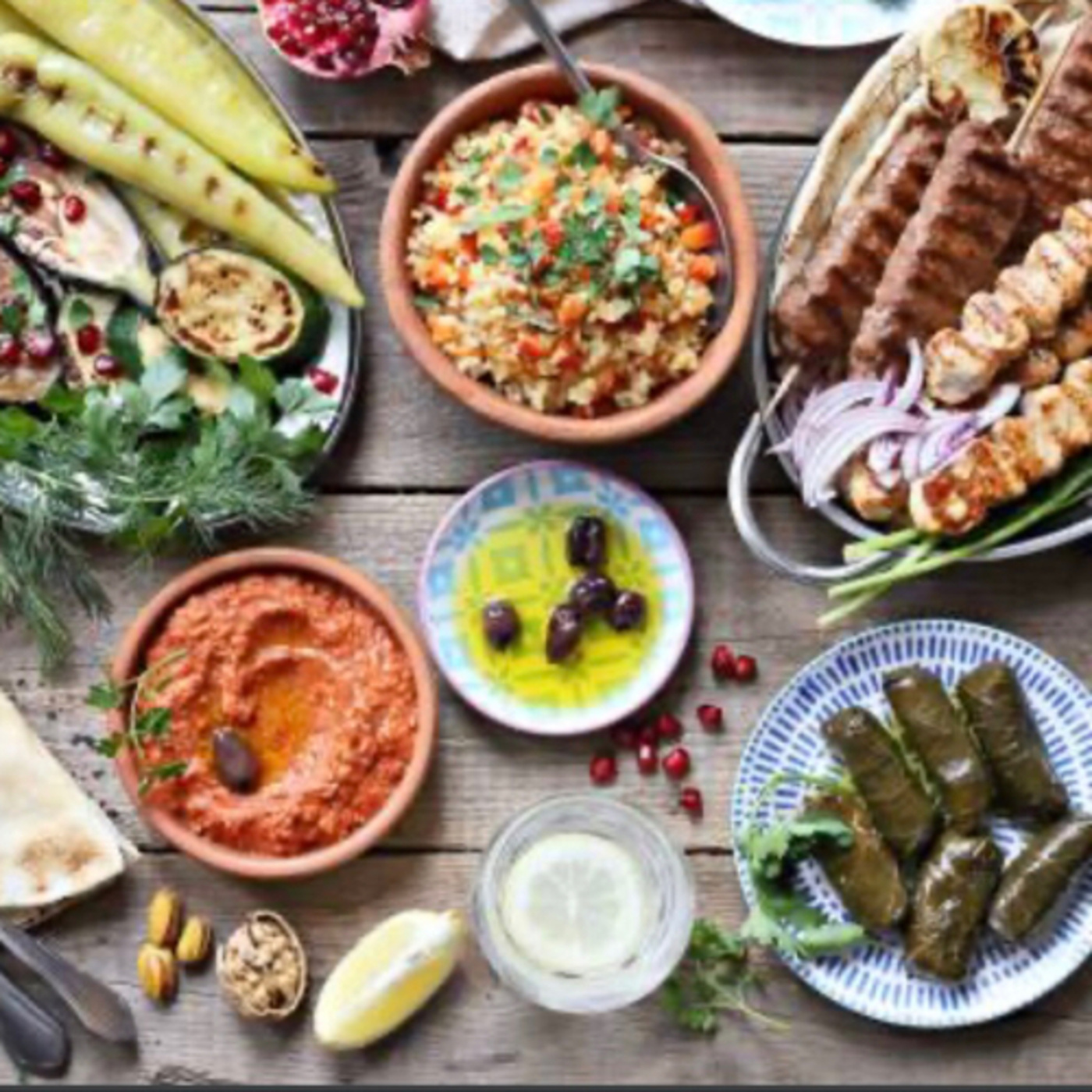 Greek Cuisine it is founded on the triad of wheat,olive oil and wine. episode artwork