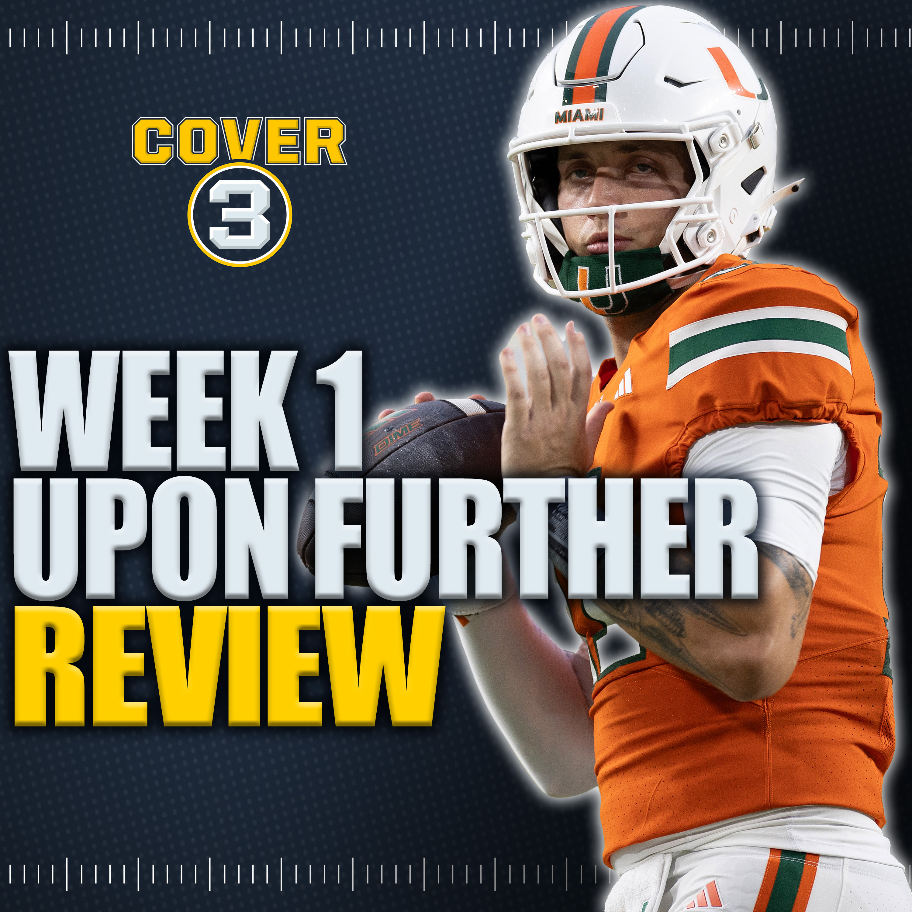 Upon Further Review: Miami Downs Notre Dame, South Carolina Wins The Beamer Bowl, more! | Cover 3 episode artwork