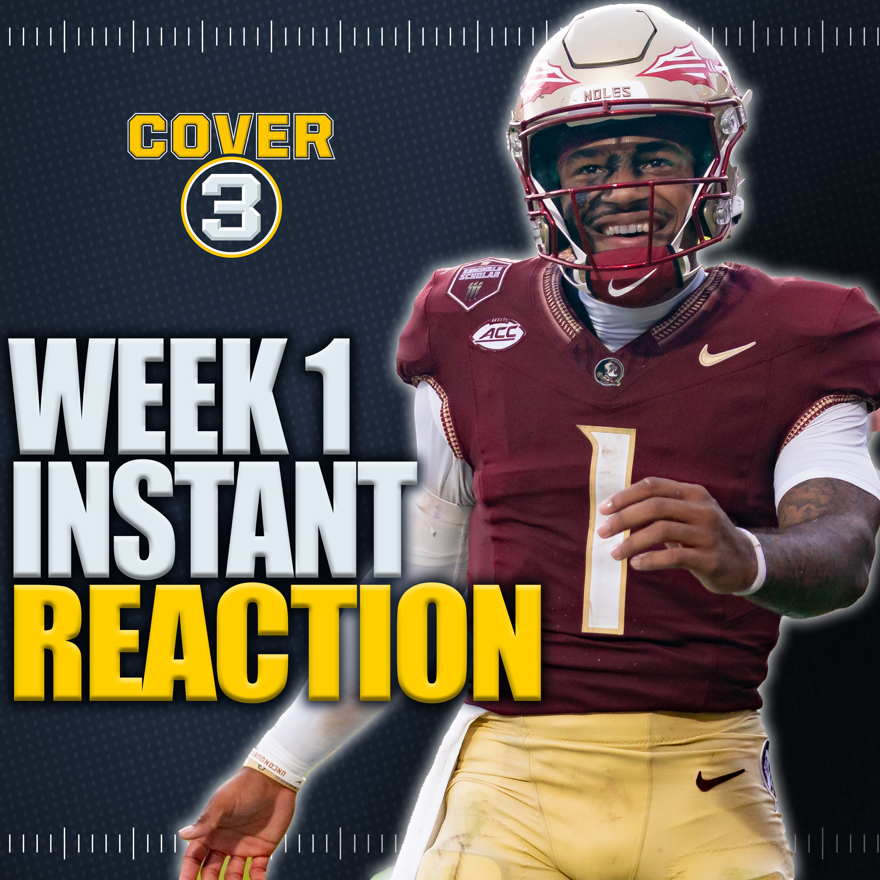 Week 1 INSTANT REACTION | FSU UPSETS Alabama | Ohio State Beats Texas | LSU-Clemson | Cover 3 episode artwork