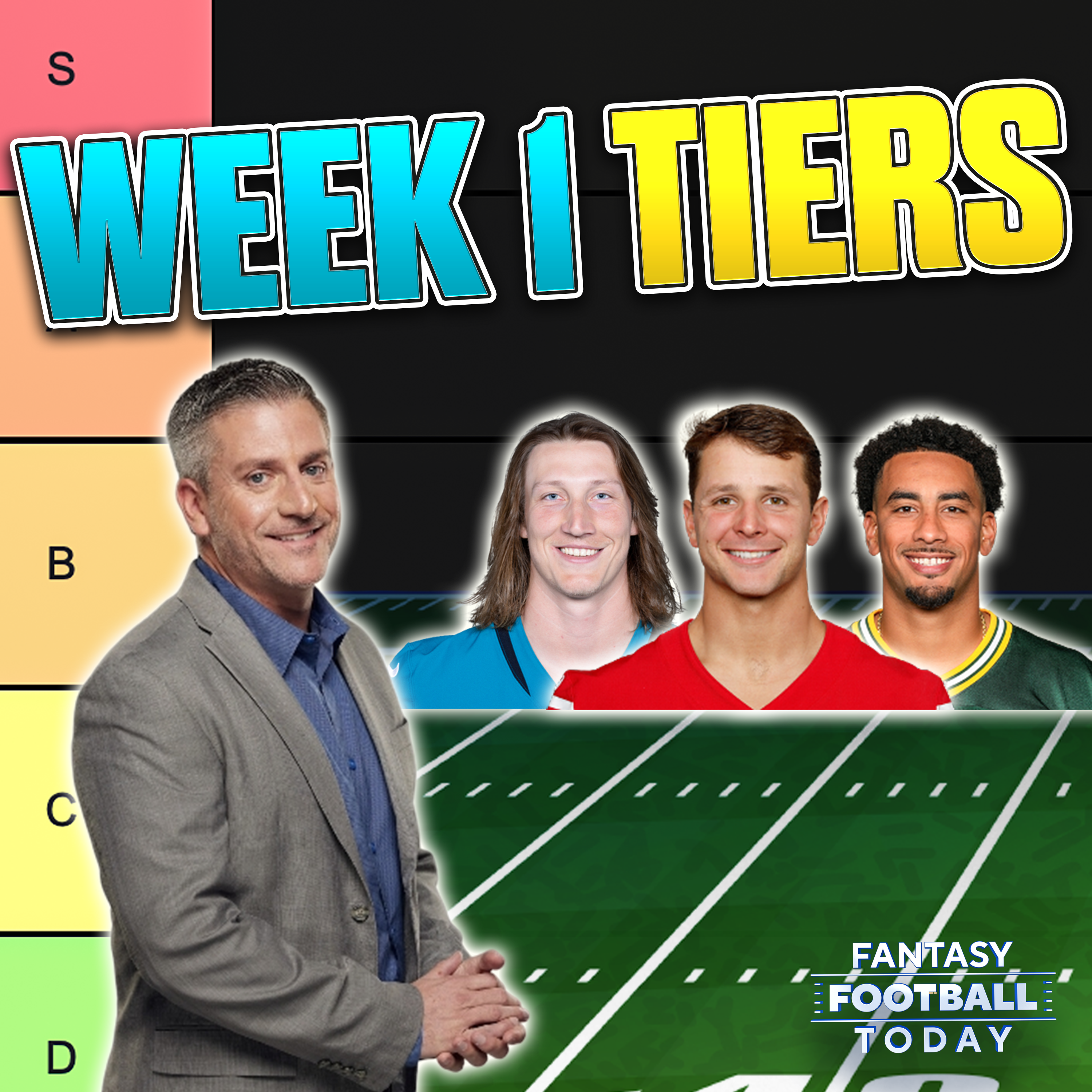 Fantasy Football Week 1 Rankings & Tiers 🚨 QB, RB, WR, TE Starts, Sits & Sleepers! (09/04 Fantasy Football Podcast) episode artwork