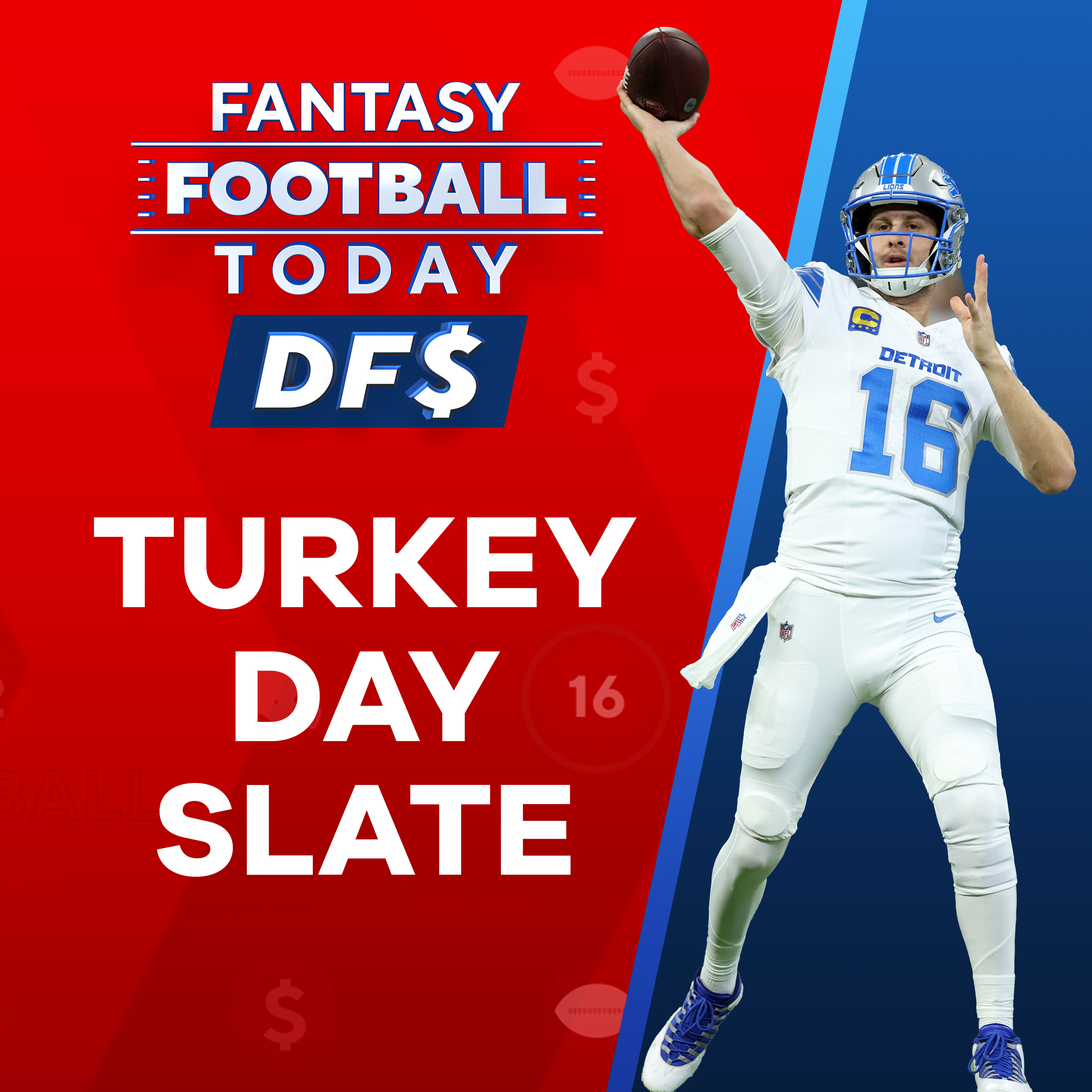 NFL DFS Thanksgiving Day Preview: Main Slate Lineups, Picks, Stacks and Ownership (FFT DFS) episode artwork