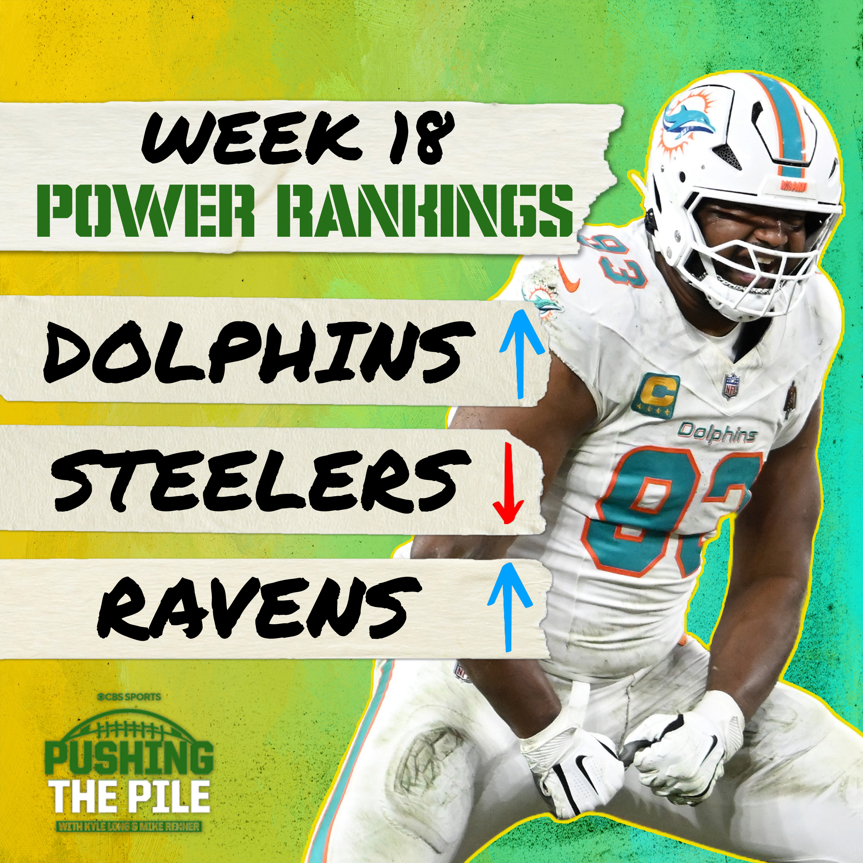 Week 18 Power Rankings: Dolphins, Ravens, Rams move up, Packers Steelers tumble w/Pete Prisco episode artwork