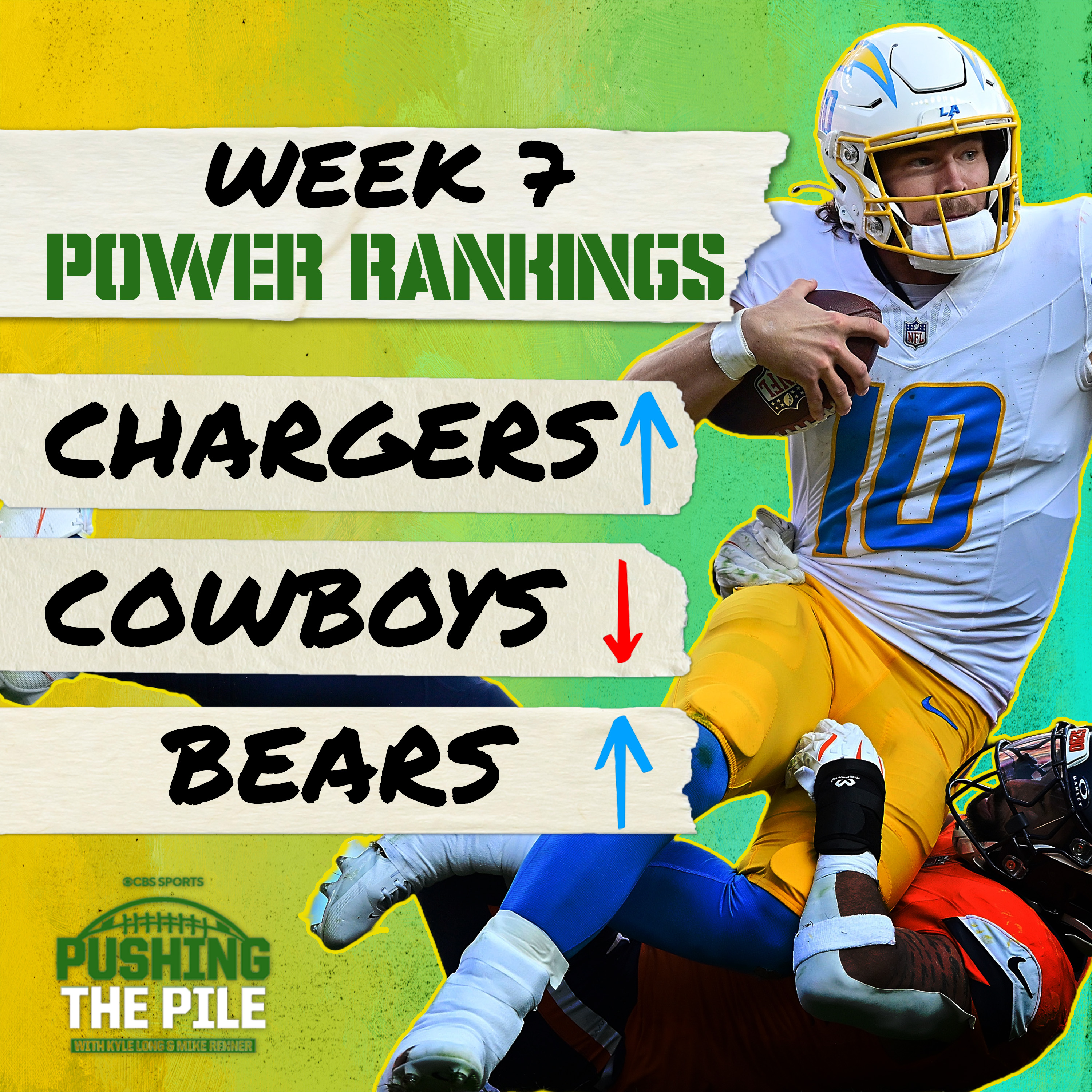 Week 7 Power Rankings: Chargers, Bears & Bucs creep up, Cowboys and Seahawks free fall w/Pete Prisco episode artwork
