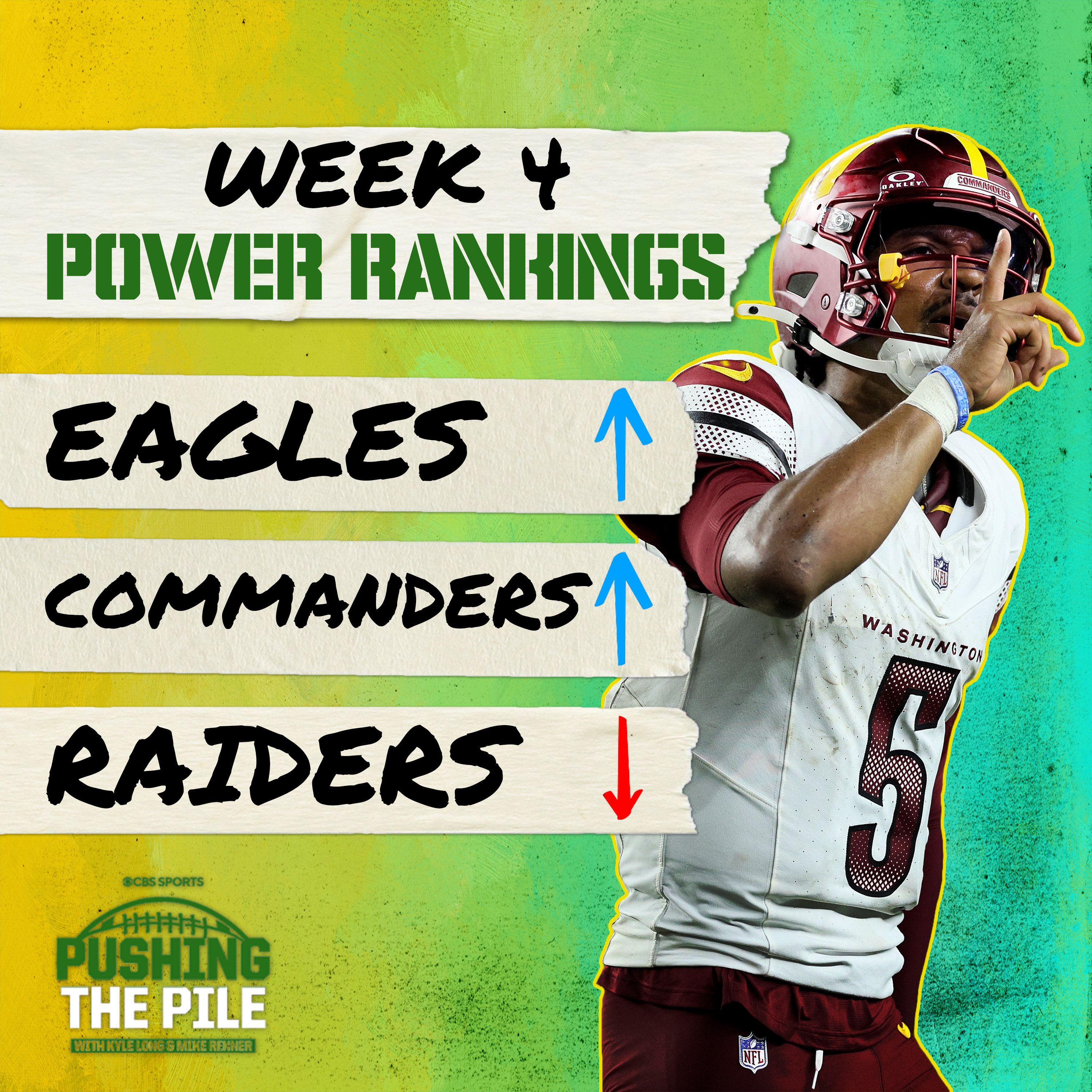 Week 4 Power Rankings: Commanders, Steelers and Eagles rocket up, Raiders plummet w/Pete Prisco episode artwork
