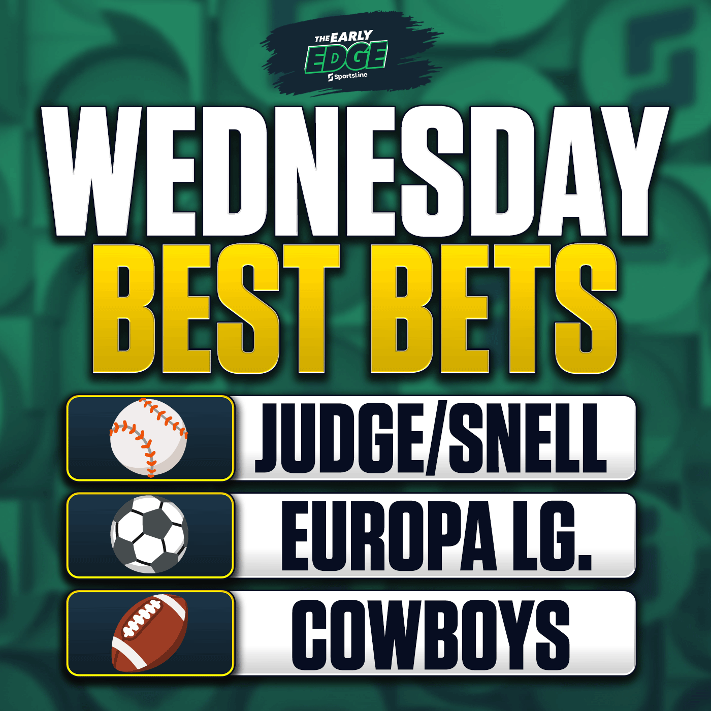 Wednesday's BEST BETS: MLB Picks + Soccer Bets + Early NFL