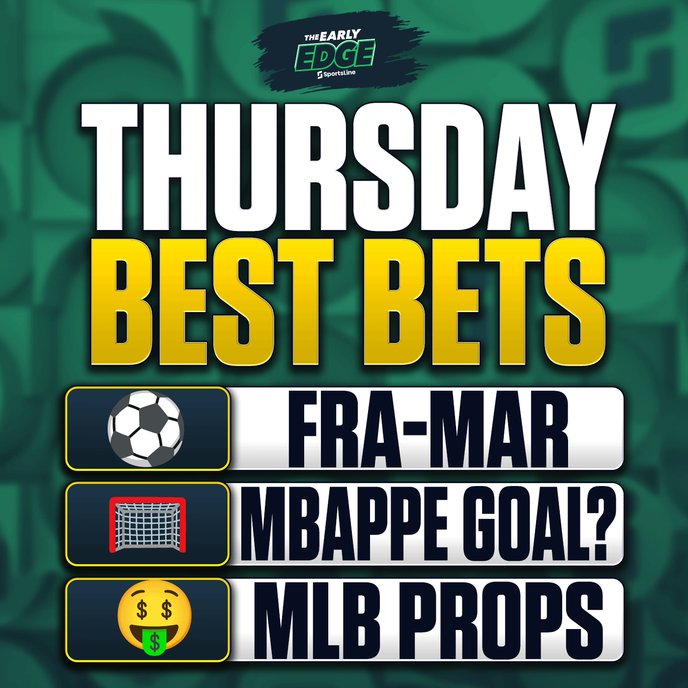 Thursday's BEST BETS: World Cup Picks + MLB Props + UFC 329 episode artwork