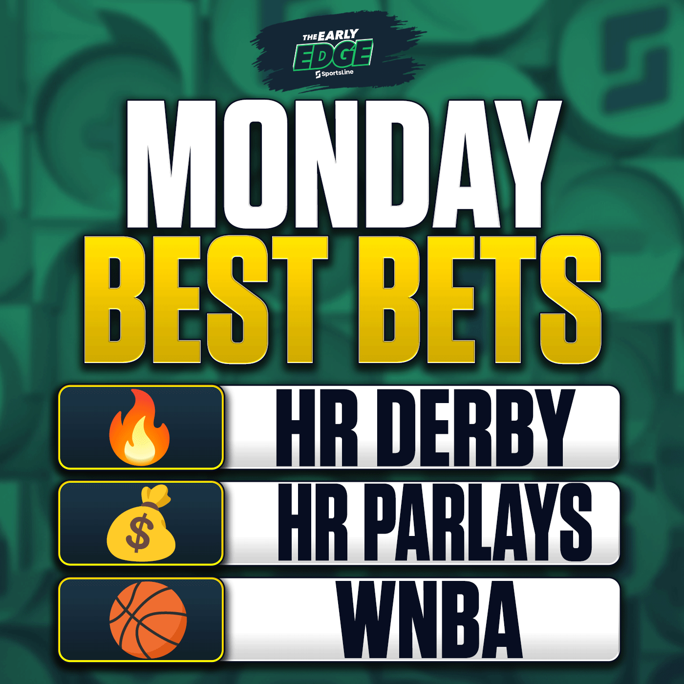 Monday's BEST BETS: Home Run Derby Picks + WNBA episode artwork