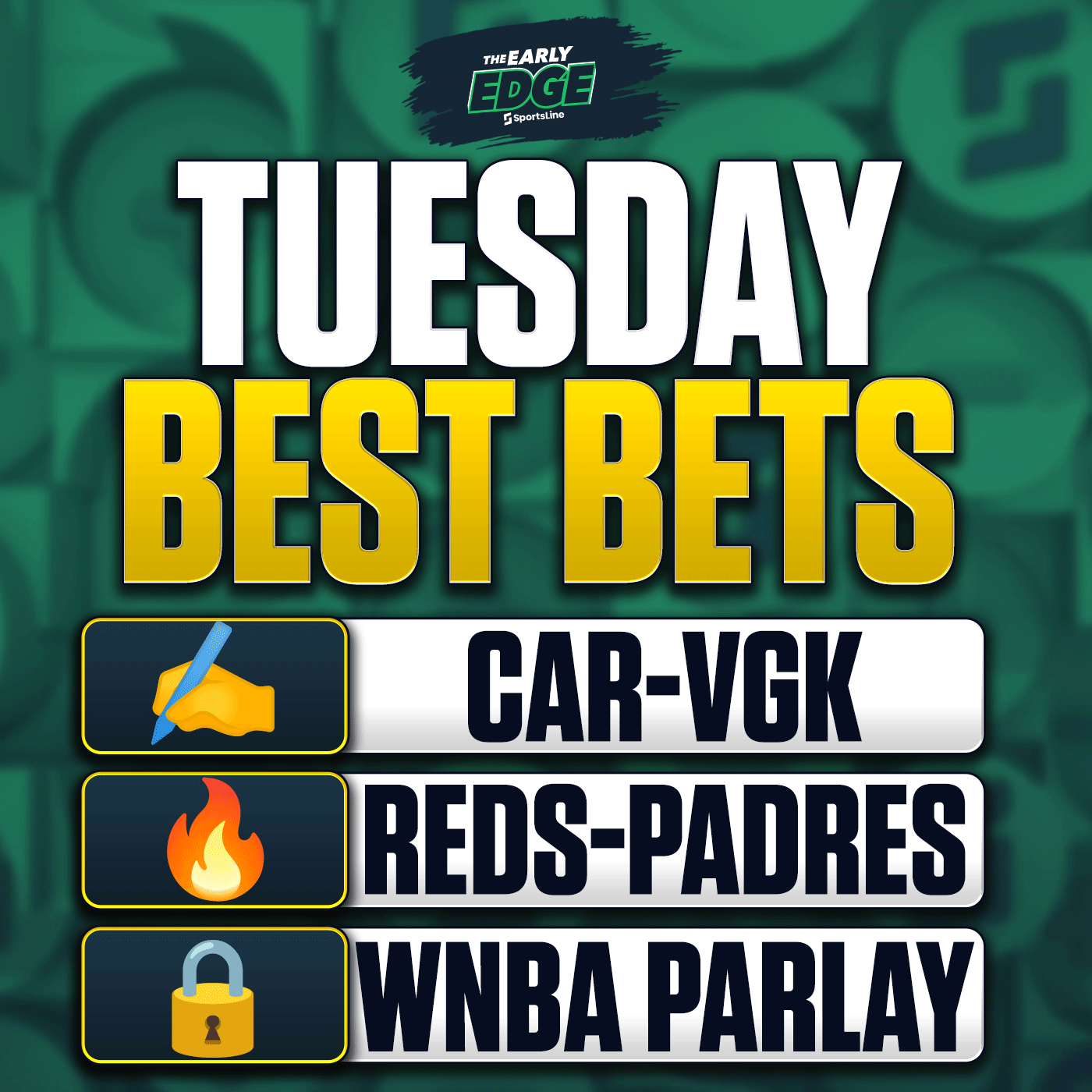 Tuesday's BEST BETS: Canes vs. Golden Knights Game 4 Picks + MLB Props + WNBA episode artwork