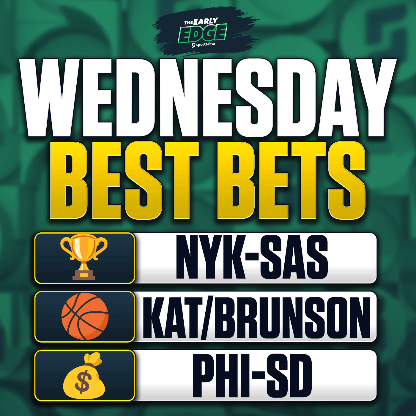 Wednesday's BEST BETS: Knicks vs. Spurs Game 1 Bets + MLB Picks