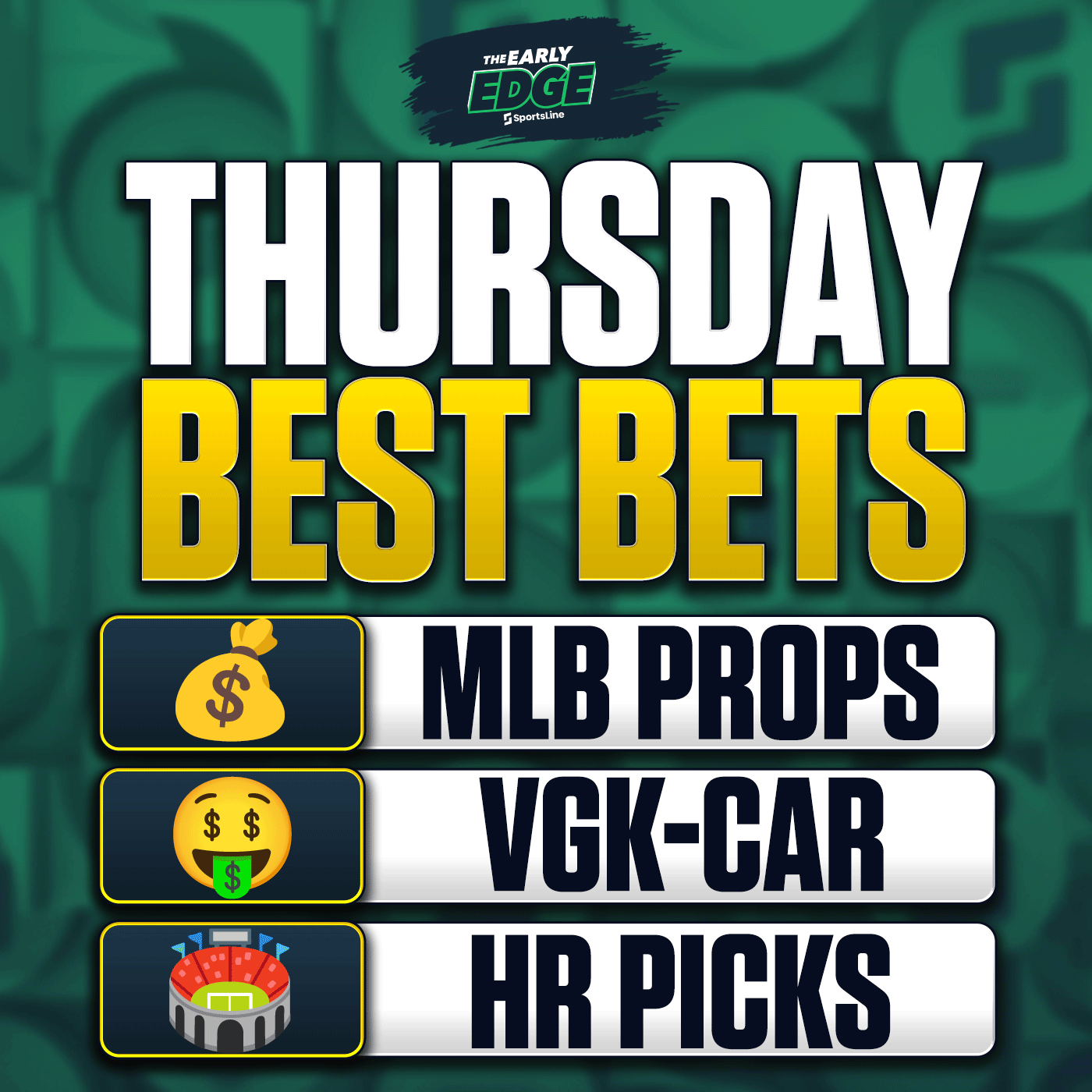 Thursday's BEST BETS: MLB Props and HR Picks + UFC + Stanley Cup